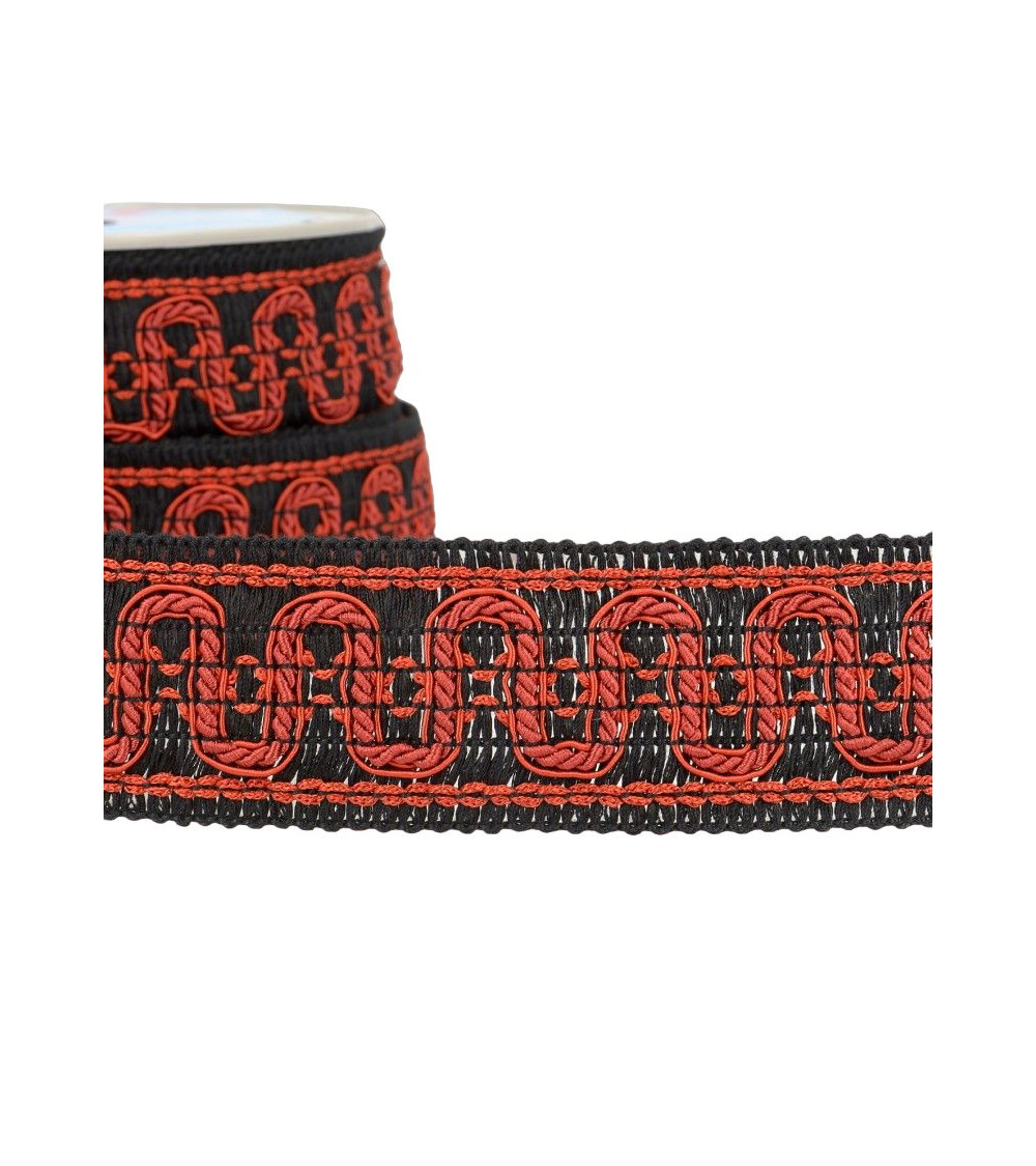 Carrete 15m Trenza Onda 40 mm Rojo