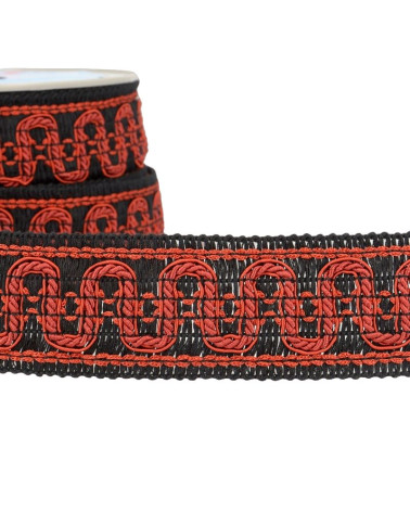 15m reel of 40mm red wave braid