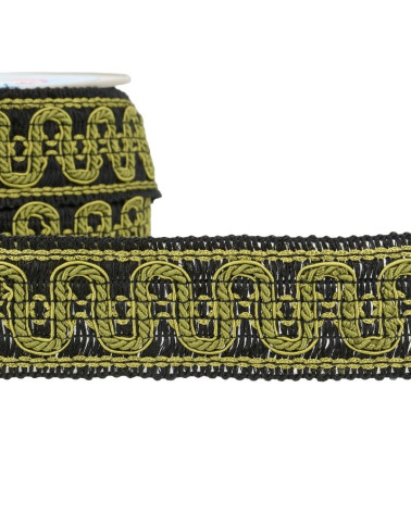 15m reel of 40mm yellow gold wave braid