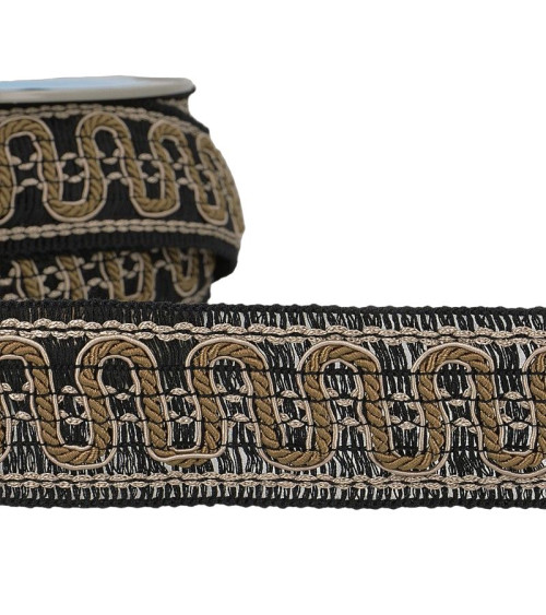 15m reel Wave braid 40 mm Chocolate Brown