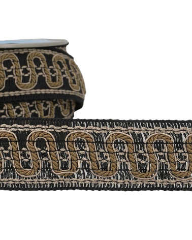 15m reel Wave braid 40 mm Chocolate Brown