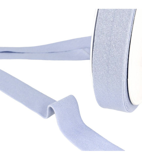 20m spool 27mm bias 100% bio-organic cotton Light blue