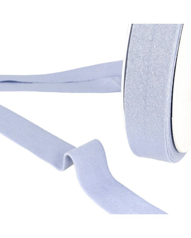 20m spool 27mm bias 100% bio-organic cotton Light blue