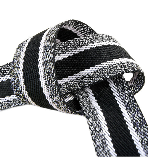 15m reel heathered strap 40mm Black and white