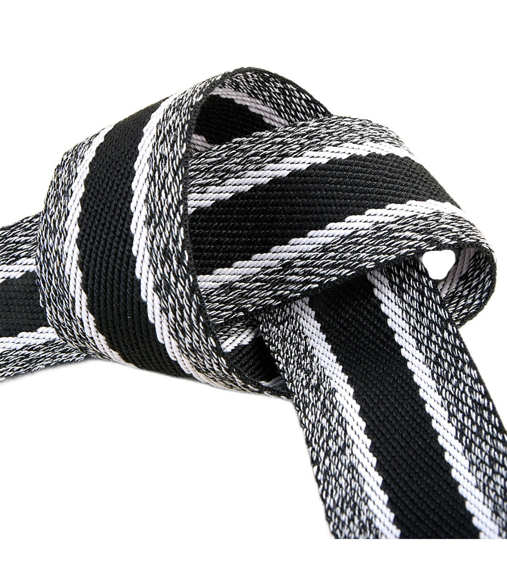 15m reel heathered strap 40mm Black and white