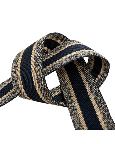 15m reel of mottled strap 40mm Beige and Black