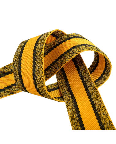 15m reel of mottled strap 40mm Mustard and Black