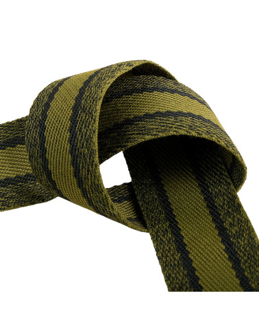 Bobine 15m sangle chinée 40mm Kaki et Noir 