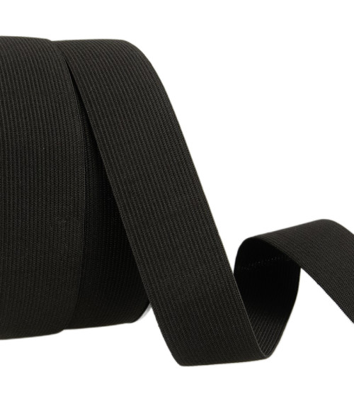 25m spool of black mesh elastic