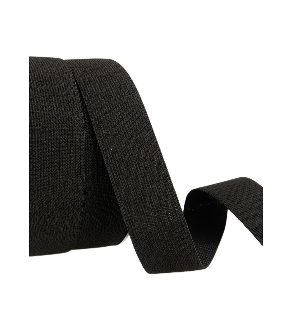 25m spool of black mesh elastic