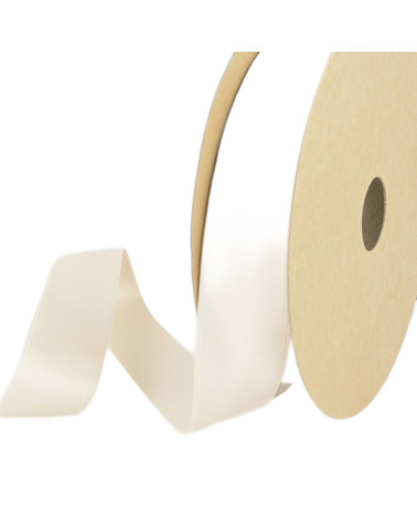 Bobine 25m Satin polyester recyclé Ecru clair