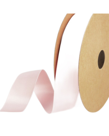 Bobine 25m Satin polyester recyclé Rose Clair