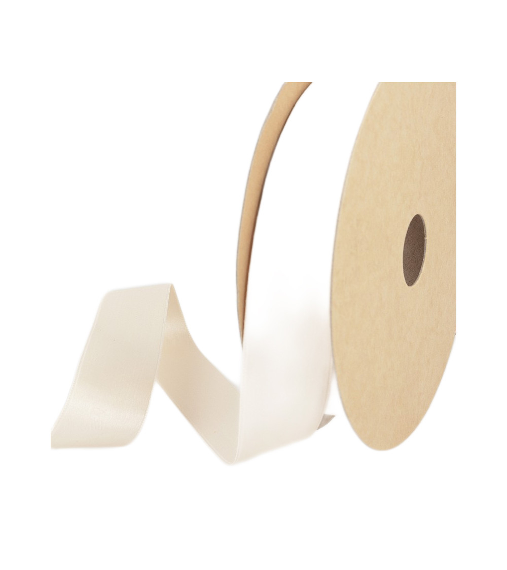 25m Recycled Polyester Satin Ecru Spool