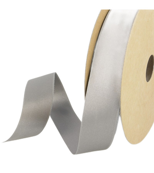 25m Reel Recycled Polyester Satin Medium Gray