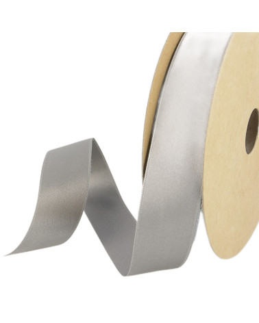 25m Reel Recycled Polyester Satin Medium Gray