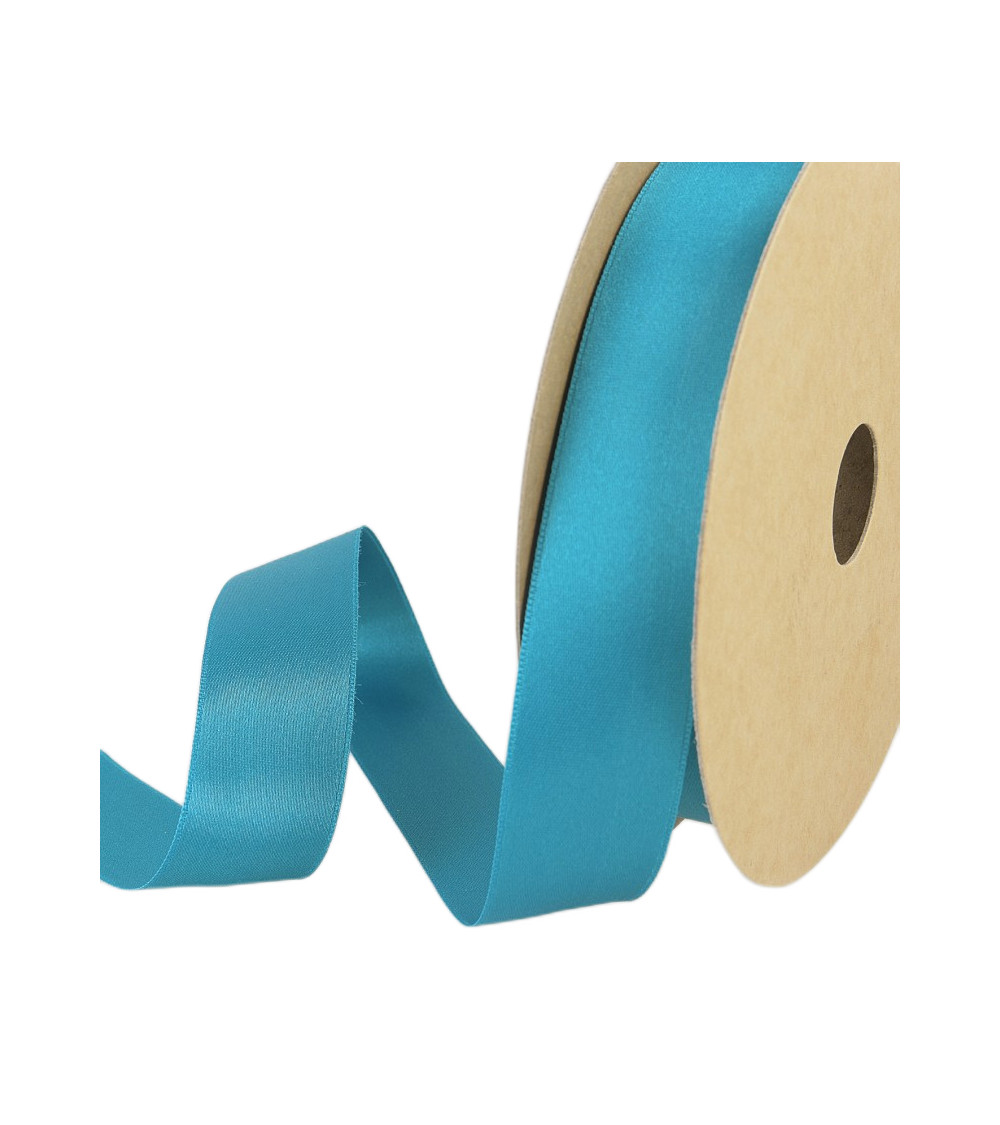 25m reel Recycled polyester satin Duck blue