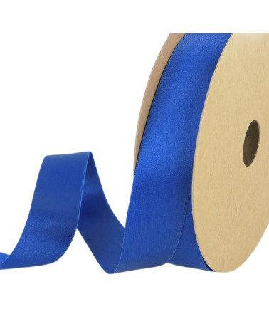 Bobine 25m Satin polyester recyclé Bleu Roy