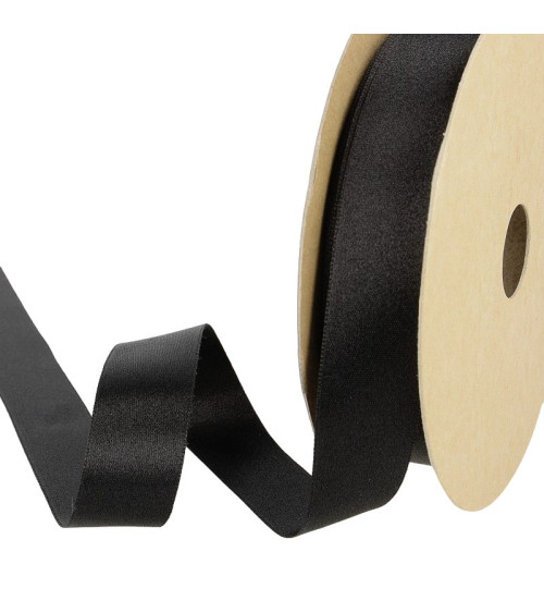 25m spool Recycled polyester satin Black