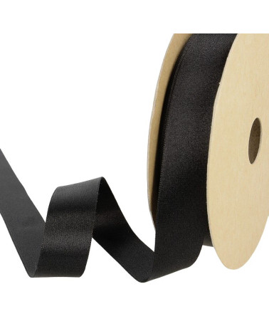 25m spool Recycled polyester satin Black
