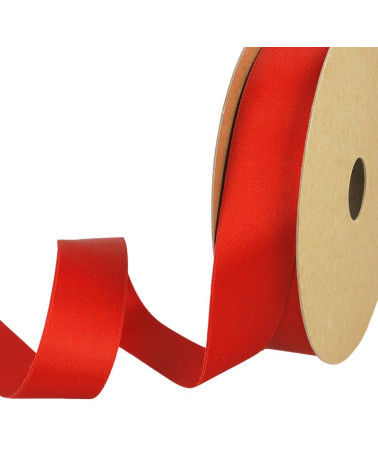 25-m-Spule. Recycelter Polyester-Satin in Rot
