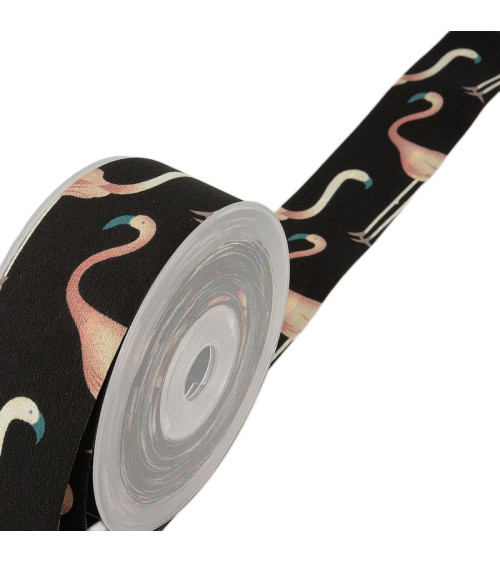15m spool Flamingo ribbon Black