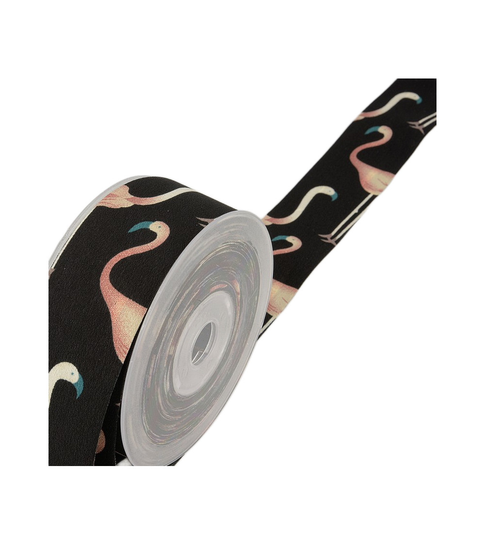 15m spool Flamingo ribbon Black