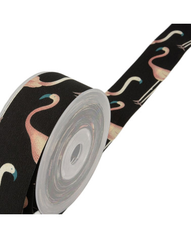 15m spool Flamingo ribbon Black