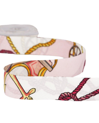 15m reel of white and pink scarf ribbon