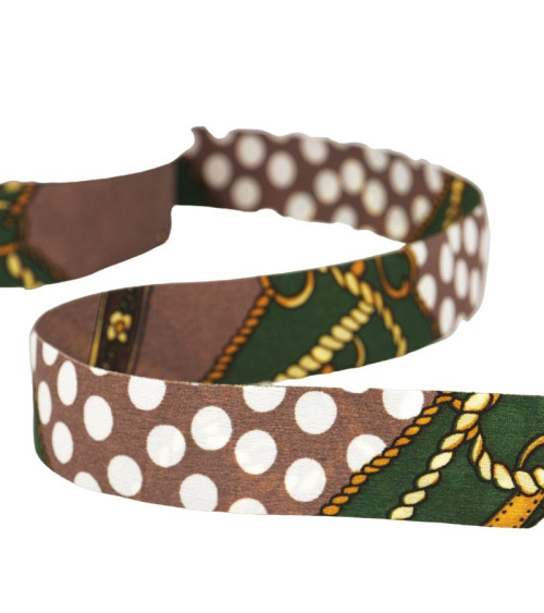 15m spool Green and brown scarf ribbon