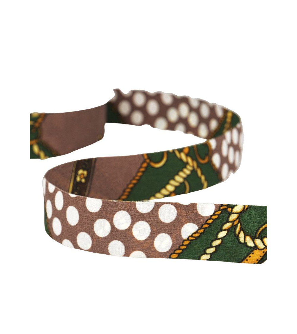 15m spool of green and brown scarf ribbon