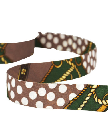 15m spool of green and brown scarf ribbon