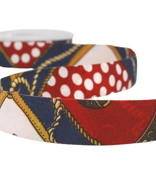 15m spool Red and navy scarf ribbon