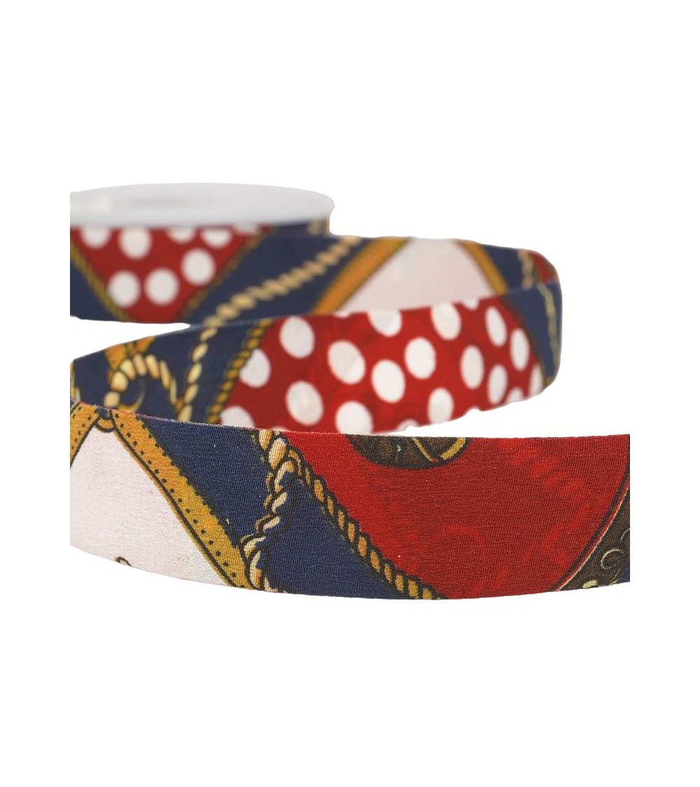 15m spool Red and navy scarf ribbon