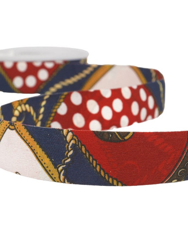 15m spool Red and navy scarf ribbon