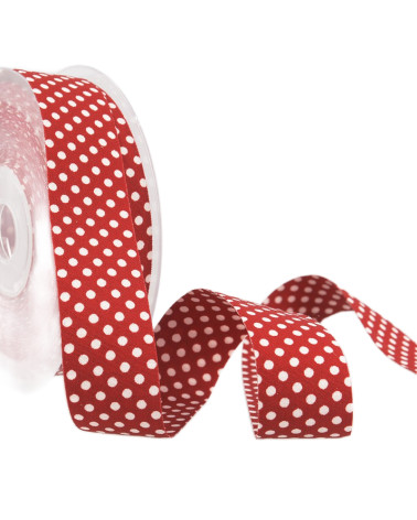 Bobina da 15 m Nastro in poliestere a pois Rosso e bianco