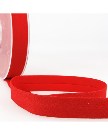 20m reel Folded bias binding 'jersey' 20mm red