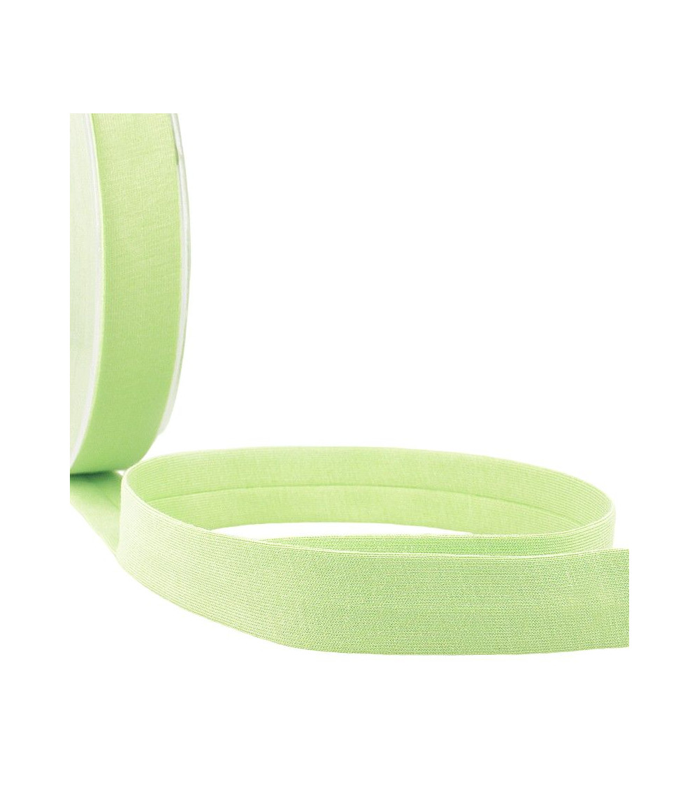 20m reel Folded bias binding 'jersey' 20mm nil green