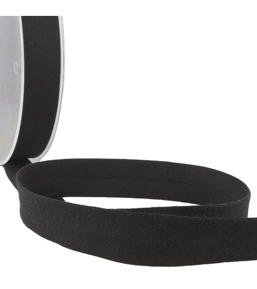 20m reel Folded bias binding 'jersey' 20mm black