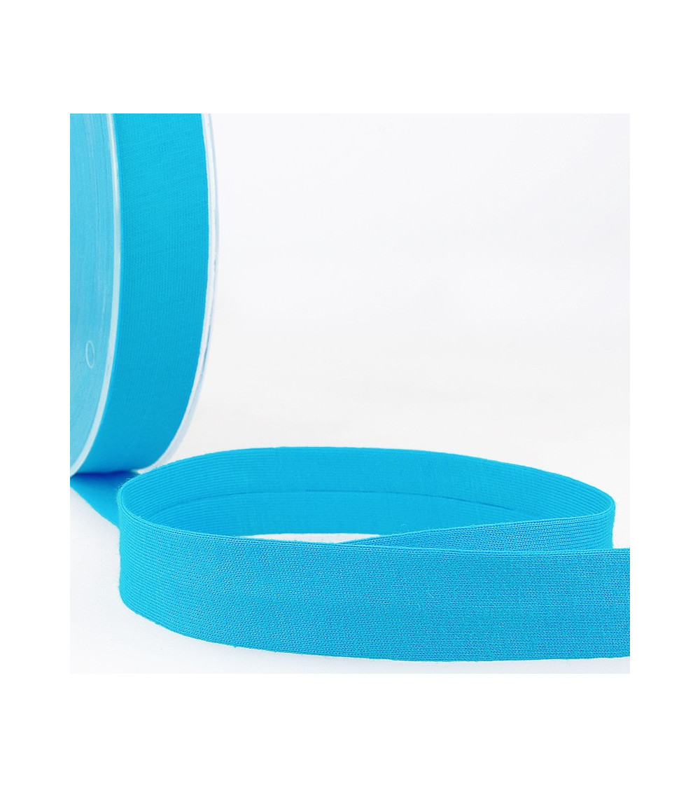 20m reel Folded bias binding 'jersey' 20mm steel blue