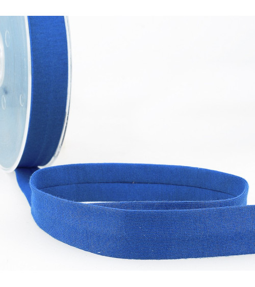 20m reel Folded bias binding 'jersey' 20mm royal blue