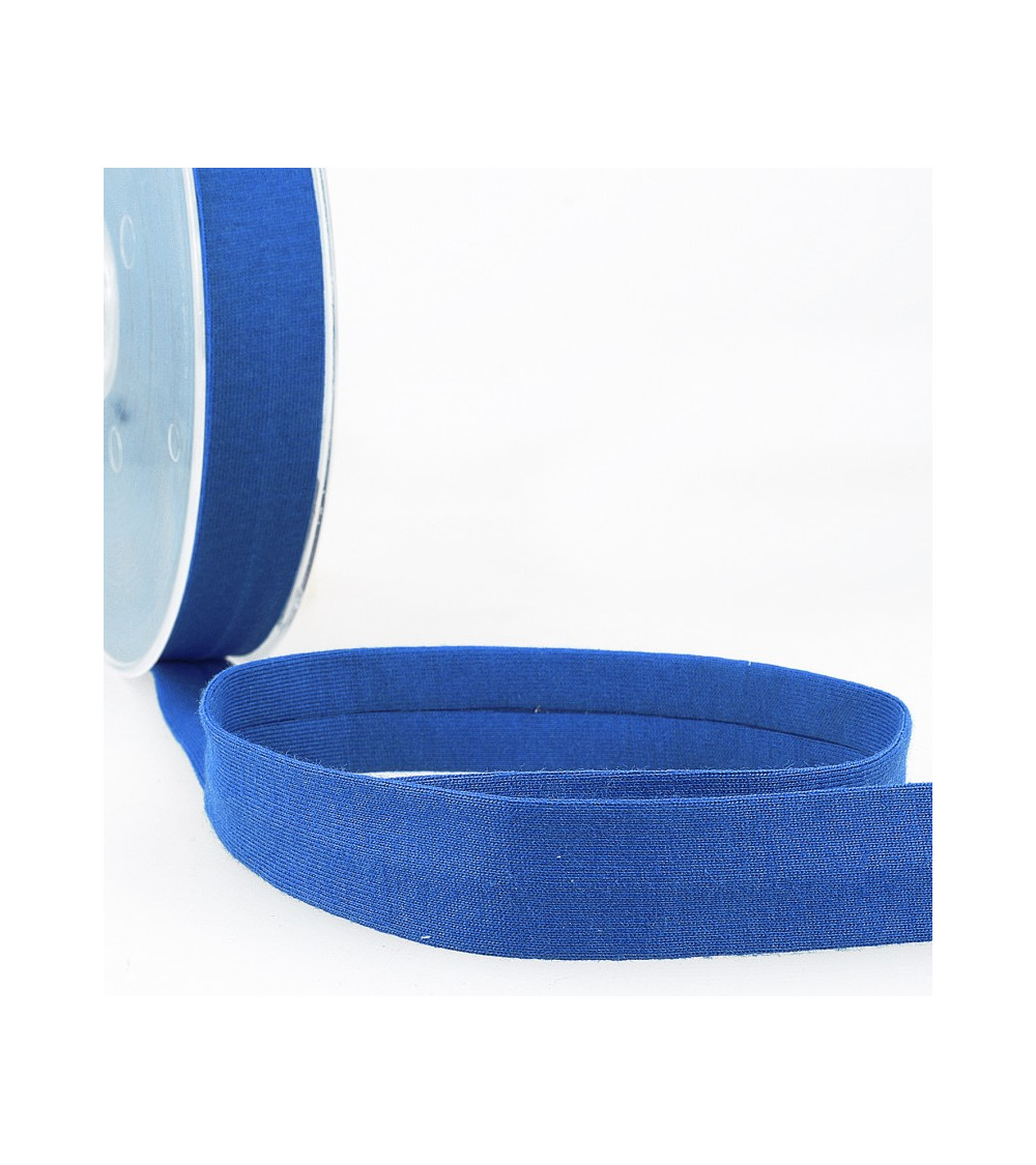 20m reel Folded bias binding 'jersey' 20mm royal blue
