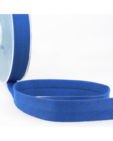 Bobine 20m Biais replié 'jersey' 20mm bleu roy