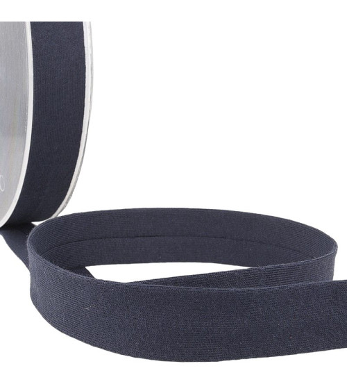 20m reel Folded bias binding 'jersey' 20mm navy