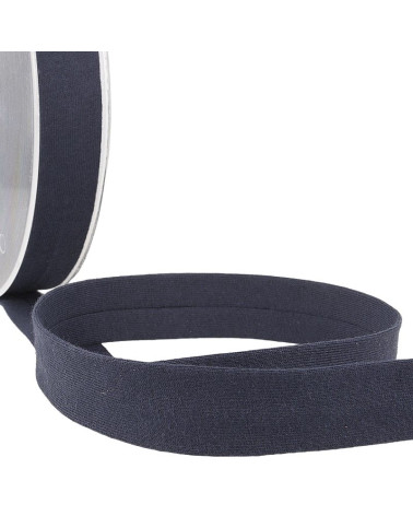 20-m-Rolle Gefaltetes Schrägband „Jersey“, 20 mm, Marineblau