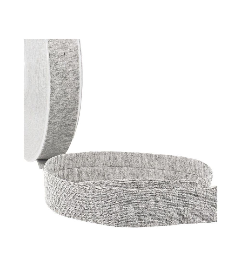 20m reel Folded bias binding 'jersey' 20mm gray