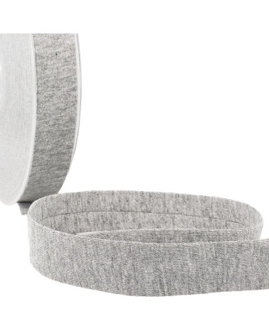 Bobine 20m Biais replié 'jersey' 20mm gris