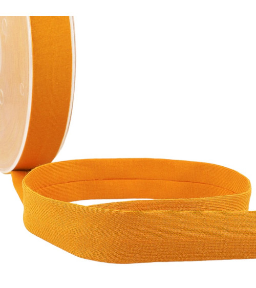 20m reel Folded bias binding 'jersey' 20mm mustard