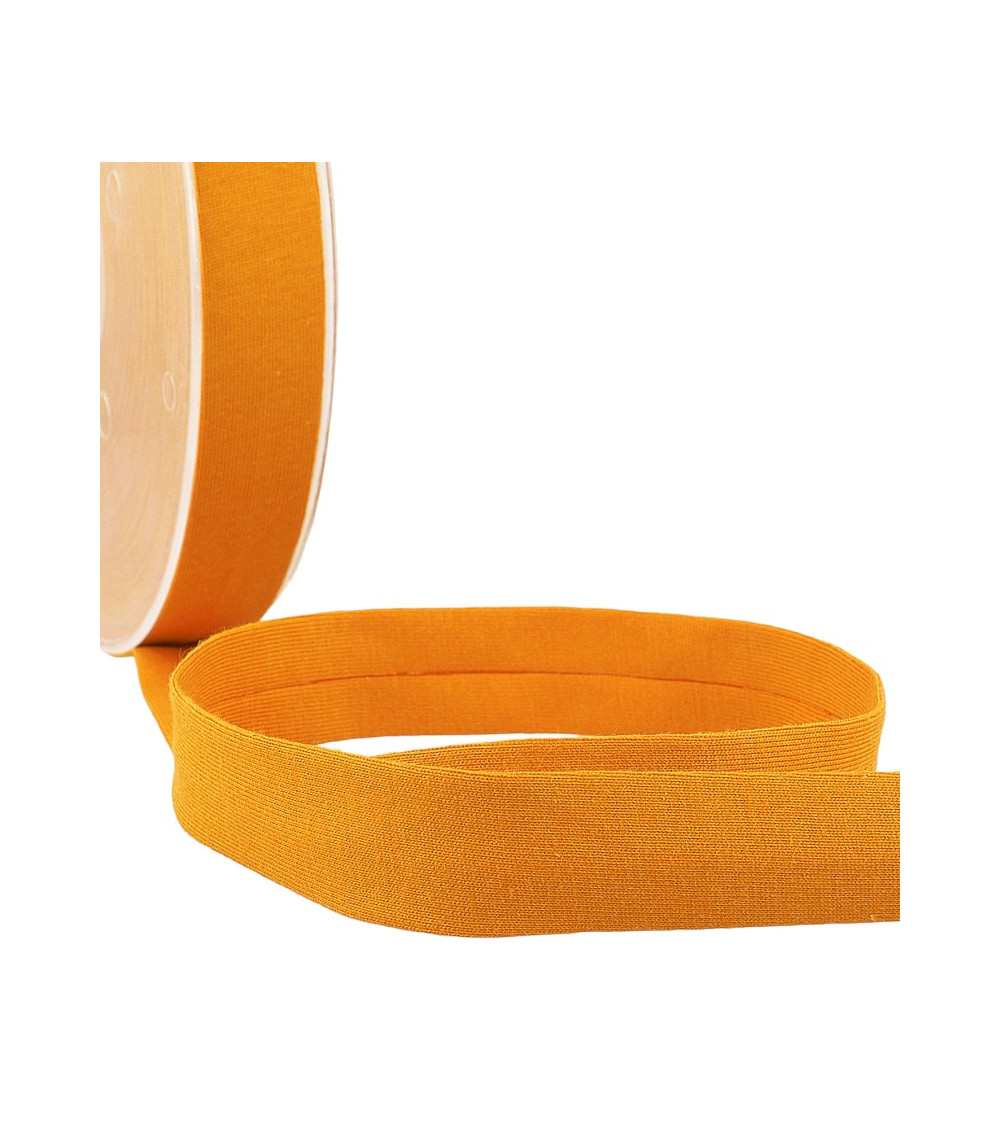 20m reel Folded bias binding 'jersey' 20mm mustard