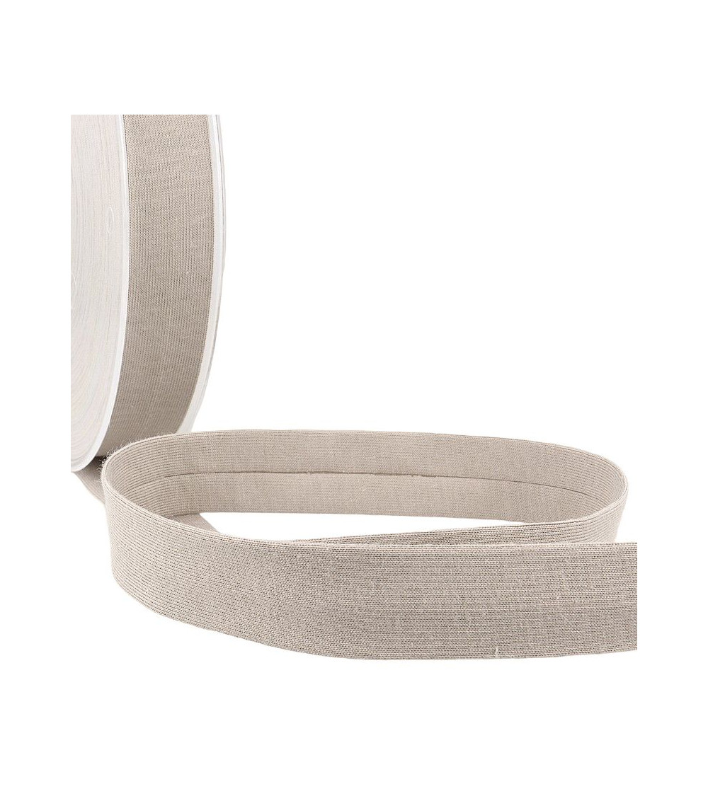 20m Rolle Gefaltetes Schrägband 'Jersey' 20mm Taupe