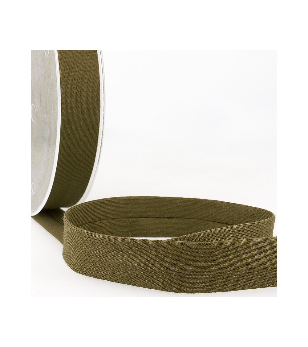 20m spool of folded bias binding 'jersey' 20mm khaki